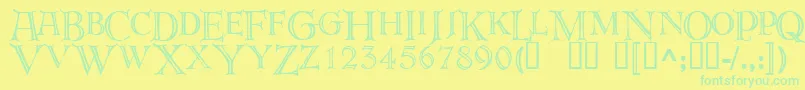 deroos   Font – Green Fonts on Yellow Background