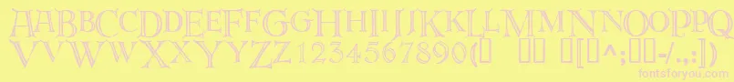 Шрифт deroos   – розовые шрифты на жёлтом фоне