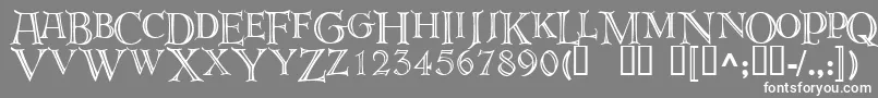 フォントderoos   – 灰色の背景に白い文字