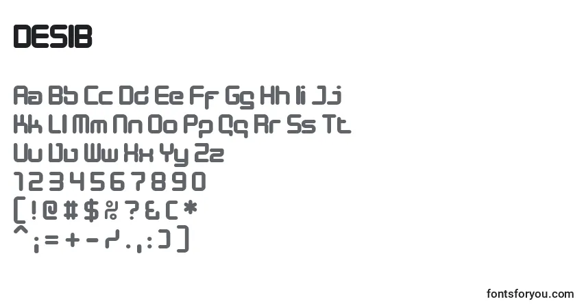 Шрифт DESIB    (124958) – алфавит, цифры, специальные символы
