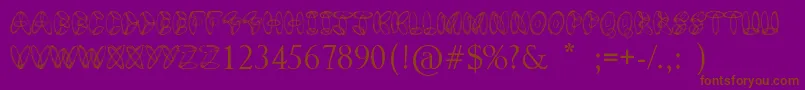 Design Bubble Font – Brown Fonts on Purple Background