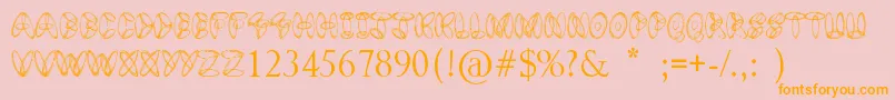 Design Bubble Font – Orange Fonts on Pink Background