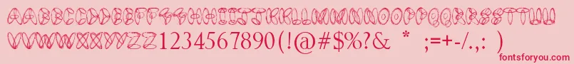 Design Bubble Font – Red Fonts on Pink Background