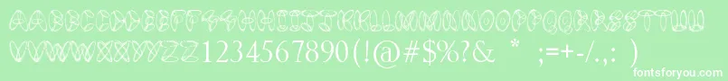 Design Bubble Font – White Fonts on Green Background