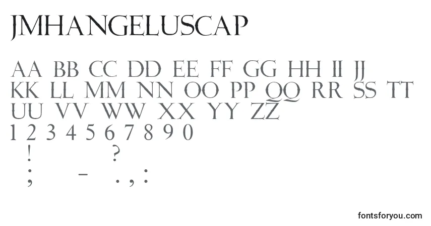 A fonte JmhAngelusCap (12496) – alfabeto, números, caracteres especiais
