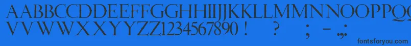 JmhAngelusCap Font – Black Fonts on Blue Background