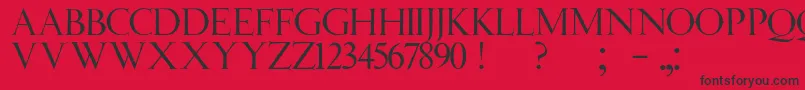 フォントJmhAngelusCap – 赤い背景に黒い文字