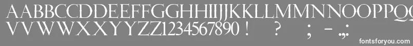 フォントJmhAngelusCap – 灰色の背景に白い文字