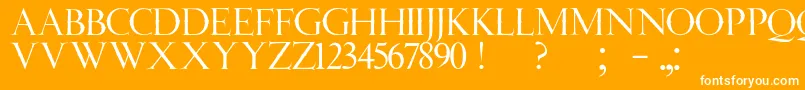 フォントJmhAngelusCap – オレンジの背景に白い文字