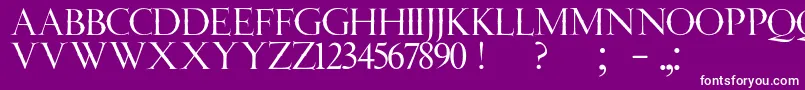 フォントJmhAngelusCap – 紫の背景に白い文字