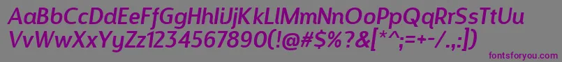 フォントDesignosaur Italic – 紫色のフォント、灰色の背景