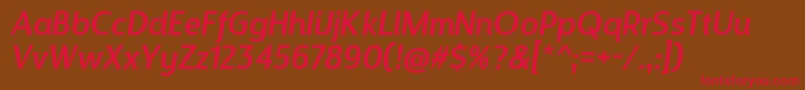 Designosaur Italic Font – Red Fonts on Brown Background
