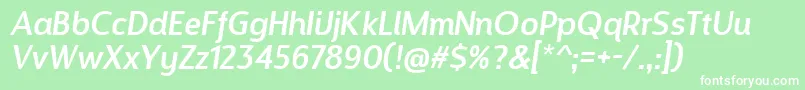 Designosaur Italic Font – White Fonts on Green Background