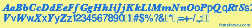 Dessin123 Font – Blue Fonts on Yellow Background