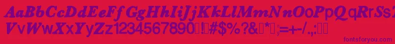 Dessin123 Font – Purple Fonts on Red Background