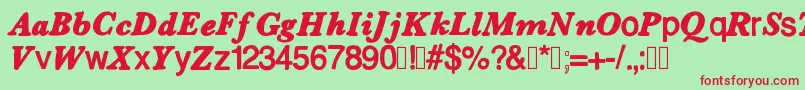 Dessin123 Font – Red Fonts on Green Background