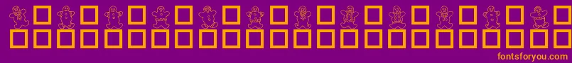 DESTGD  -fontti – oranssit fontit violetilla taustalla