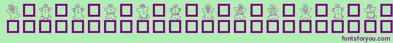 フォントDESTGD   – 緑の背景に紫のフォント