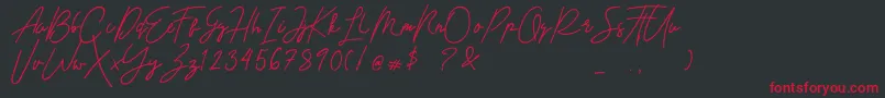 Destiny-Schriftart – Rote Schriften auf schwarzem Hintergrund