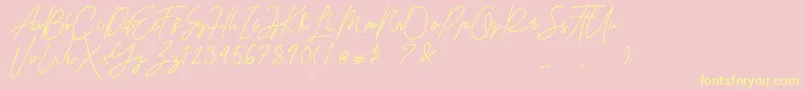 Destiny Font – Yellow Fonts on Pink Background