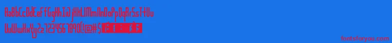 フォントDestiny – 赤い文字の青い背景