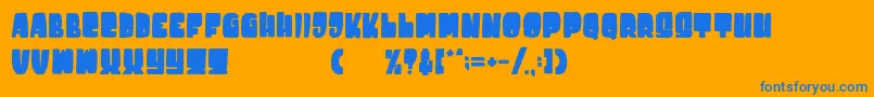 Destone Font – Blue Fonts on Orange Background