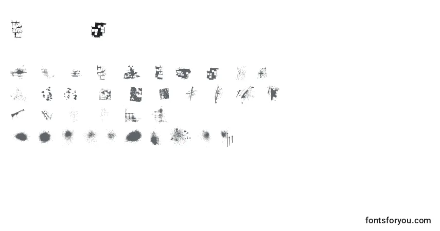 Czcionka Destroy Helpers – alfabet, cyfry, specjalne znaki