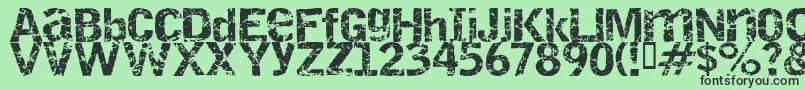 Destroy Font – Black Fonts on Green Background