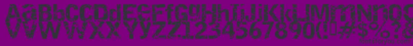 フォントDestroy – 紫の背景に黒い文字
