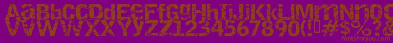 Destroy Font – Brown Fonts on Purple Background