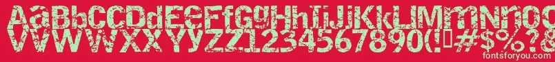 Destroy Font – Green Fonts on Red Background