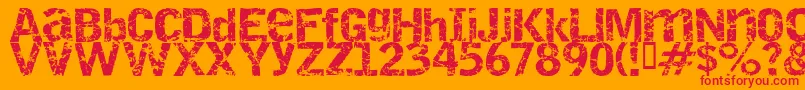 Destroy Font – Red Fonts on Orange Background