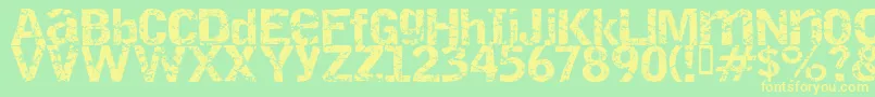 Destroy Font – Yellow Fonts on Green Background