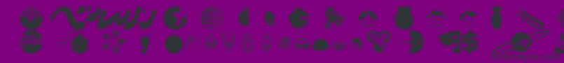 DestroyDingbats-fontti – mustat fontit violetilla taustalla