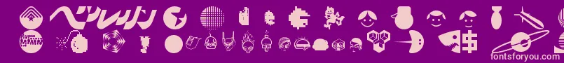DestroyDingbats Font – Pink Fonts on Purple Background
