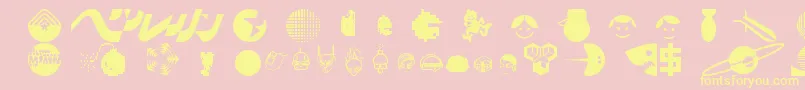 DestroyDingbats Font – Yellow Fonts on Pink Background