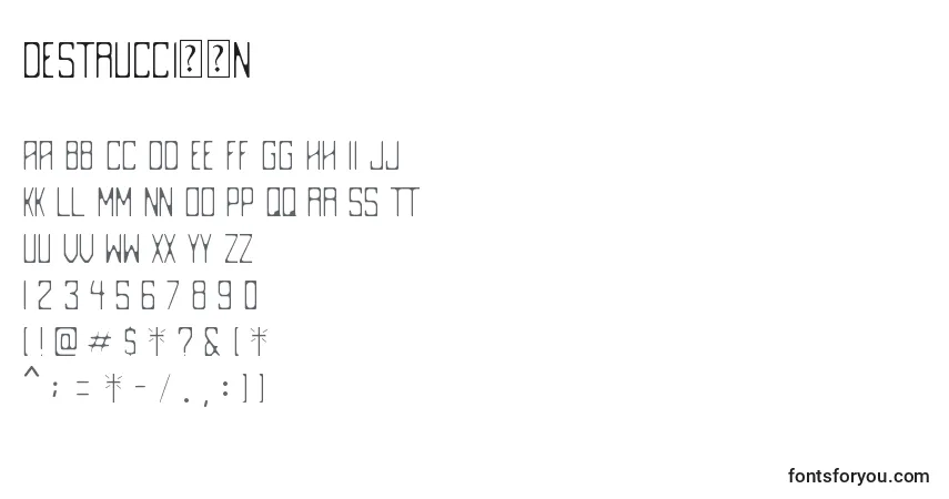 DestrucciРІn Font – alphabet, numbers, special characters