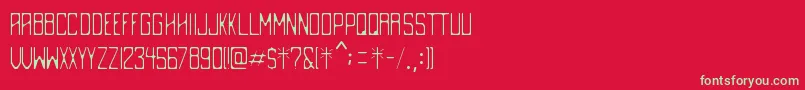 フォントDestrucciРІn – 赤い背景に緑の文字