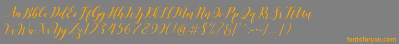 Weitere Informationen zur Desyanti-Schriftart Desyanti-Schriftart – Orangefarbene Schriften auf grauem Hintergrund