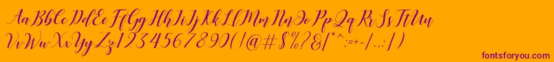 Desyanti Font – Purple Fonts on Orange Background