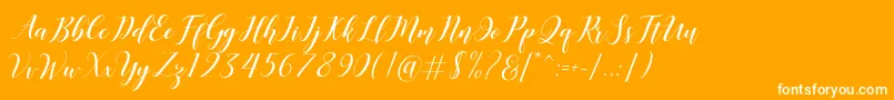 Desyanti-Schriftart – Weiße Schriften auf orangefarbenem Hintergrund