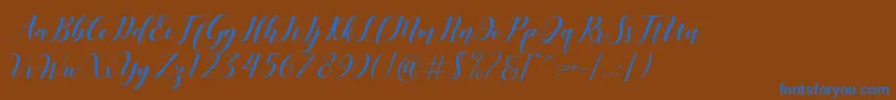 Desyanti Font – Blue Fonts on Brown Background