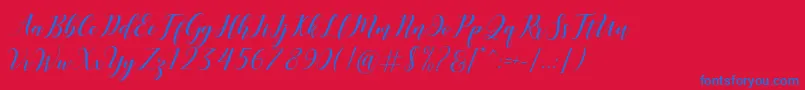 Desyanti Font – Blue Fonts on Red Background