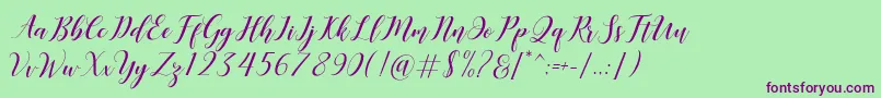 Desyanti Font – Purple Fonts on Green Background