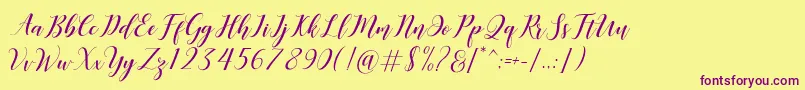 Desyanti Font – Purple Fonts on Yellow Background