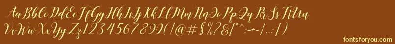 Desyanti Font – Yellow Fonts on Brown Background
