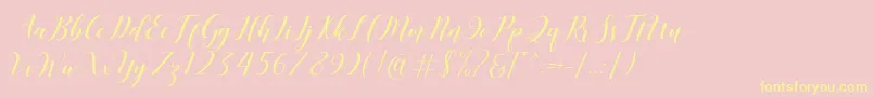 Desyanti Font – Yellow Fonts on Pink Background