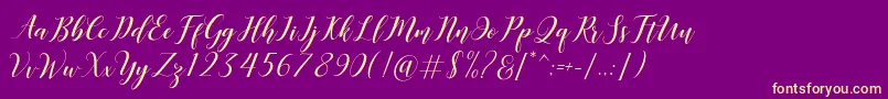 Desyanti Font – Yellow Fonts on Purple Background