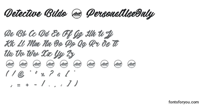 Шрифт Detective Bildo 2 PersonalUseOnly – алфавит, цифры, специальные символы