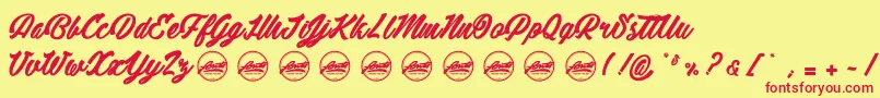 Detective Bildo PersonalUseOnly Font – Red Fonts on Yellow Background